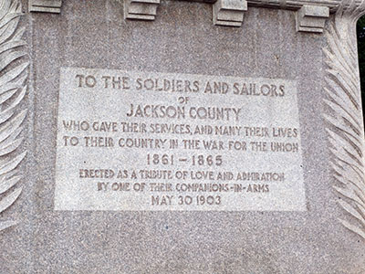 Jackson's Civil War monument presented by Gen. Wm. Withington. Photo ©2014 Look Around You Ventures, LLC.